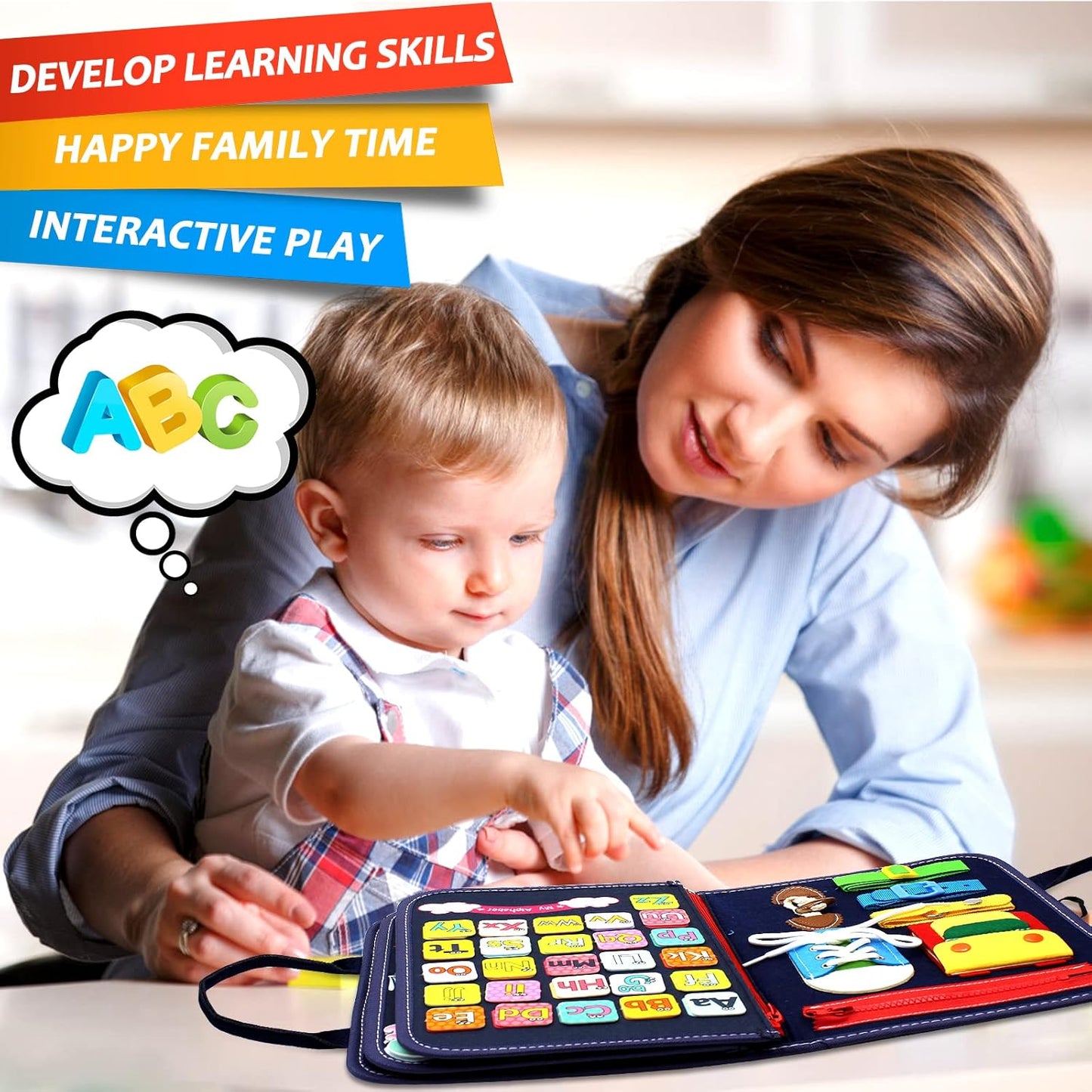 Montessori Busy Board for Educational and Sensory Activities (2-4 Years)