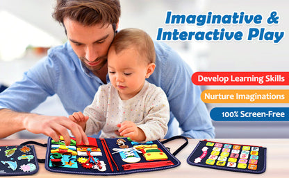 Montessori Busy Board for Educational and Sensory Activities  (2-4 Years)