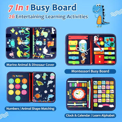 Montessori Busy Board for Educational and Sensory Activities  (2-4 Years)