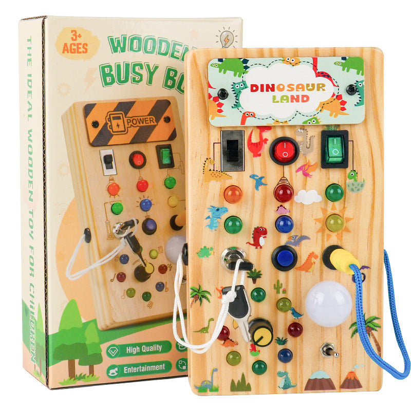 Montessori Busy Board with Lights and Switches for Toddlers (1-3 Years)