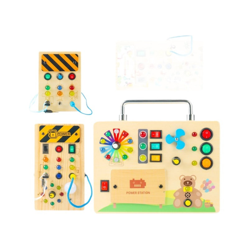 Montessori Busy Board with Lights and Switches for Toddlers (1-3 Years)