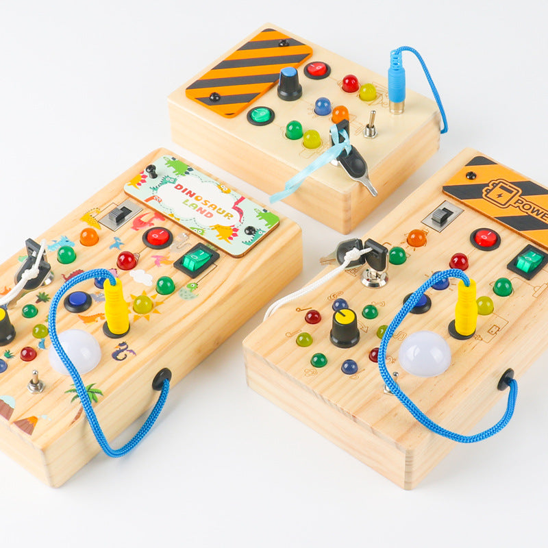 Montessori Busy Board with Lights and Switches for Toddlers (1-3 Years)